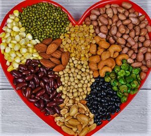 whole grains beans and legumes seeds lentils and nuts